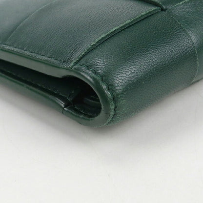 中古 ボッテガヴェネタ 二折財布 レディース ブランド BOTTEGA VENETA スモールカセット ファスナーウォレット グリーン 財布 USDBO105265011