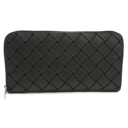 中古 ボッテガヴェネタ 長財布ラウンドファスナー メンズ ブランド BOTTEGA VENETA イントレチャート ジップアラウンドウォレット ブラック USDBO105422011