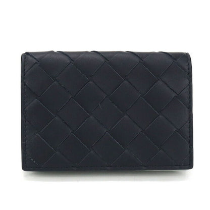 中古 ボッテガヴェネタ 名刺入れ メンズ ブランド BOTTEGA VENETA イントレチャート ビジネス カードケース ネイビー 小物 USDBO106777011