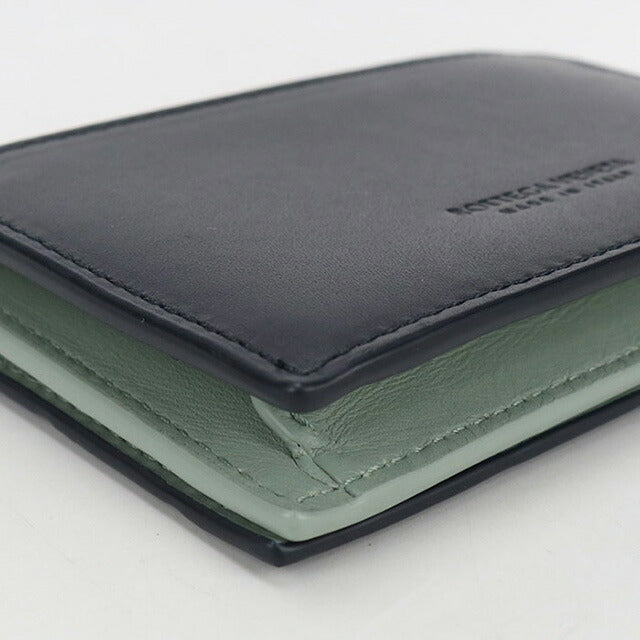 中古 ボッテガヴェネタ 名刺入れ メンズ ブランド BOTTEGA VENETA イントレチャート ビジネス カードケース ネイビー 小物 USDBO106777011