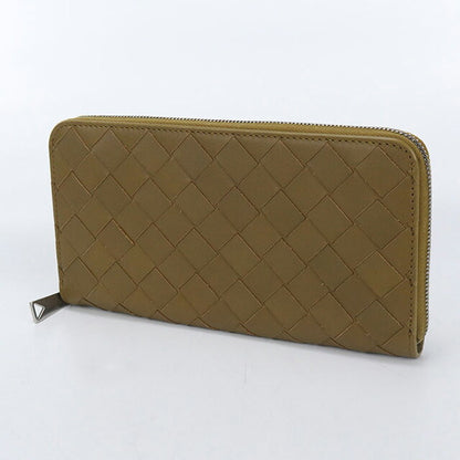 中古 ボッテガヴェネタ 長財布ラウンドファスナー メンズ ブランド BOTTEGA VENETA イントレチャート ジップアラウンドウォレット カーキ USDBO106779011