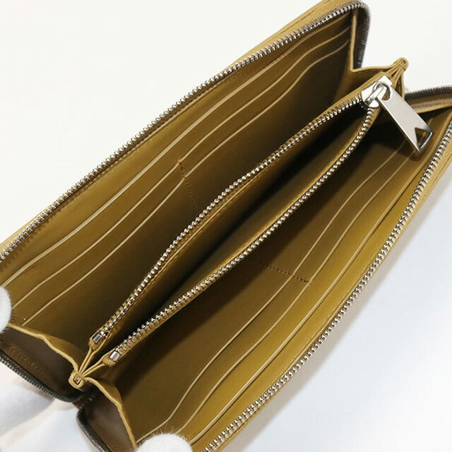 中古 ボッテガヴェネタ 長財布ラウンドファスナー メンズ ブランド BOTTEGA VENETA イントレチャート ジップアラウンドウォレット カーキ USDBO106779011