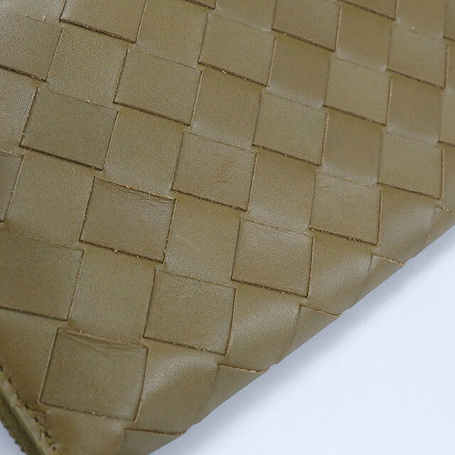 中古 ボッテガヴェネタ 長財布ラウンドファスナー メンズ ブランド BOTTEGA VENETA イントレチャート ジップアラウンドウォレット カーキ USDBO106779011