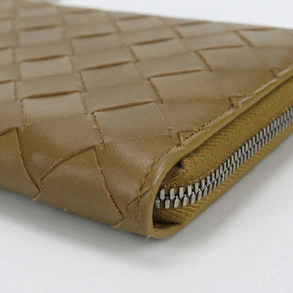 中古 ボッテガヴェネタ 長財布ラウンドファスナー メンズ ブランド BOTTEGA VENETA イントレチャート ジップアラウンドウォレット カーキ USDBO106779011