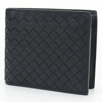 中古 ボッテガ・ヴェネタ 二つ折り財布 二折財布 メンズ ブランド BOTTEGA VENETA イントレチャート ブラック 財布 USDBO108202011