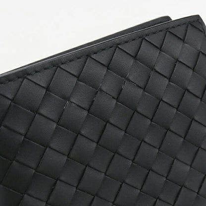 中古 ボッテガ・ヴェネタ 二つ折り財布 二折財布 メンズ ブランド BOTTEGA VENETA イントレチャート ブラック 財布 USDBO108202011