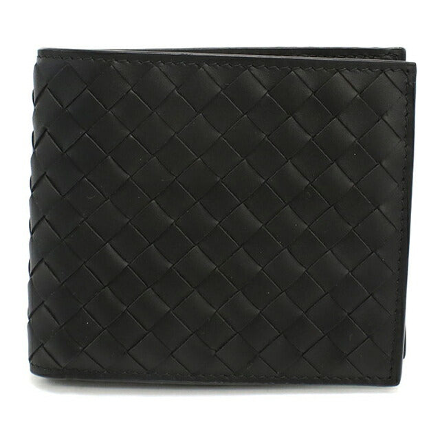 中古 BOTTEGA VENETA | ボッテガヴェネタ 二つ折り財布 49605 v1q73 1045 ブラック 【125】 BOTTEGA VENETA（ボッテガ・ヴェネタ） 中古 二折財布小銭入付き