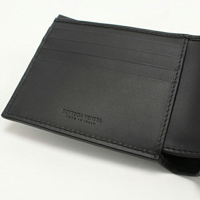 BOTTEGA VENETA カセット 二つ折り財布 ブラック 中古品 中古 ボッテガ・ヴェネタ 二つ折り財布 二折財布 メンズ ブランド