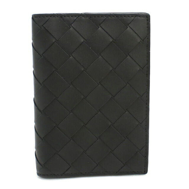 Used Bottega Veneta Card Case Unisex Brand BOTTEGA VENETA Intrecciato Passport Case Black USDBO109255011