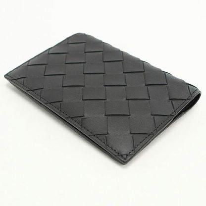 Used Bottega Veneta Card Case Unisex Brand BOTTEGA VENETA Intrecciato Passport Case Black USDBO109255011