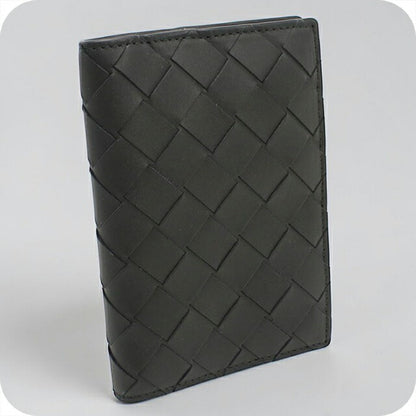 Used Bottega Veneta Card Case Unisex Brand BOTTEGA VENETA Intrecciato Passport Case Black USDBO109255011