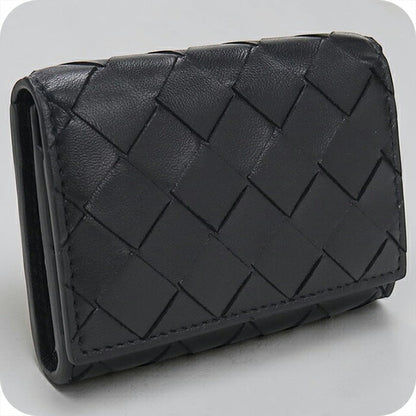 二手 Bottega Veneta 名片夹 女士品牌 BOTTEGA VENETA Intrecciato 名片夹 黑色 USDBO109910011