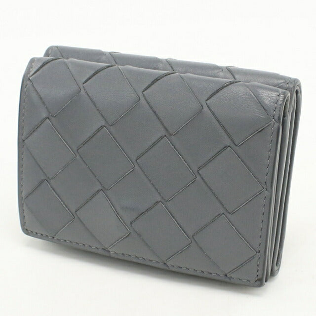 Used Bottega Veneta Trifold Wallet Trifold Wallet Unisex Brand BOTTEGA VENETA Intrecciato Leather Gray USDBO111719011