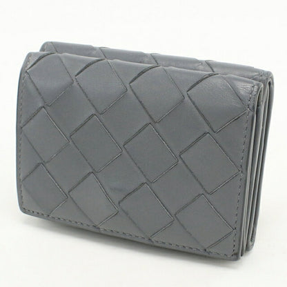 Used Bottega Veneta Trifold Wallet Trifold Wallet Unisex Brand BOTTEGA VENETA Intrecciato Leather Gray USDBO111719011