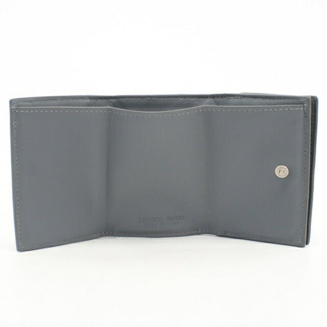 Used Bottega Veneta Trifold Wallet Trifold Wallet Unisex Brand BOTTEGA VENETA Intrecciato Leather Gray USDBO111719011
