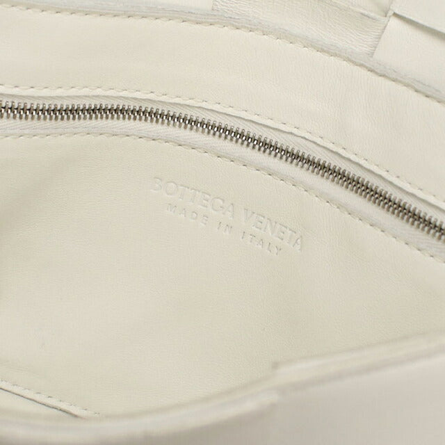 中古 ボッテガ・ヴェネタ 斜め掛け ショルダーバッグ メンズ ブランド BOTTEGA VENETA マキシイントレチャート カセット 578004 ホワイト USDBO112864011