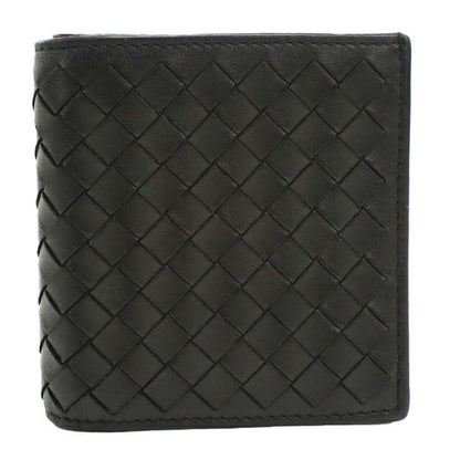 中古 ボッテガ・ヴェネタ 二つ折り財布 二折財布 メンズ ブランド BOTTEGA VENETA イントレチャート レザー ブラック USDBO113161011