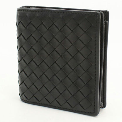中古 ボッテガ・ヴェネタ 二つ折り財布 二折財布 メンズ ブランド BOTTEGA VENETA イントレチャート レザー ブラック USDBO113161011