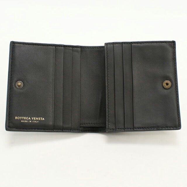 ボッテガヴェネタ 二つ折り財布 ブラック レザー ミニ財布 中古 中古 ボッテガ・ヴェネタ 二つ折り財布 二折財布 メンズ ブランド
