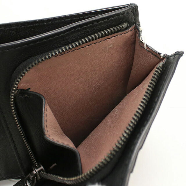 中古 ボッテガ・ヴェネタ 二つ折り財布 二折財布 メンズ ブランド BOTTEGA VENETA イントレチャート レザー ブラック USDBO113161011
