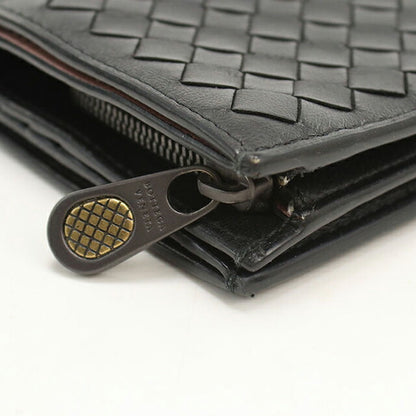 中古 ボッテガ・ヴェネタ 二つ折り財布 二折財布 メンズ ブランド BOTTEGA VENETA イントレチャート レザー ブラック USDBO113161011