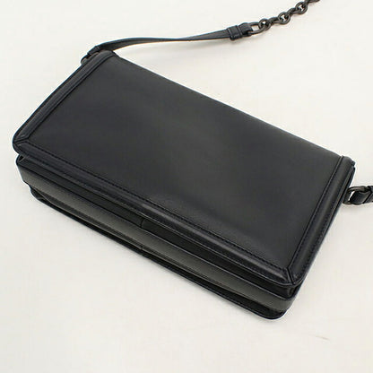 中古 ボッテガ・ヴェネタ ショルダーバッグ ユニセックス ブランド BOTTEGA VENETA イントレチャート チェーン レザー ブラック USDBO113558011