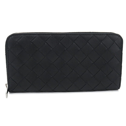 中古 ボッテガ・ヴェネタ 長財布ラウンドファスナー メンズ ブランド BOTTEGA VENETA イントレチャート 814838 ブラック USDBO113975011