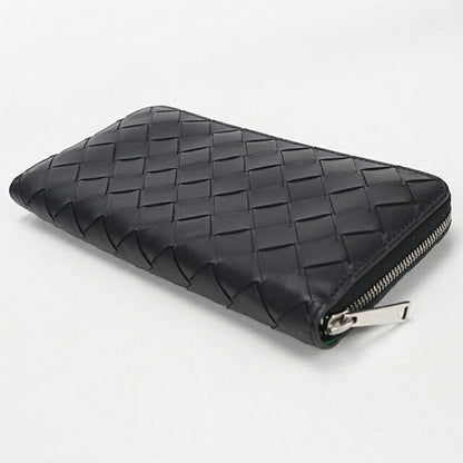 中古 ボッテガ・ヴェネタ 長財布ラウンドファスナー メンズ ブランド BOTTEGA VENETA イントレチャート 814838 ブラック USDBO113975011