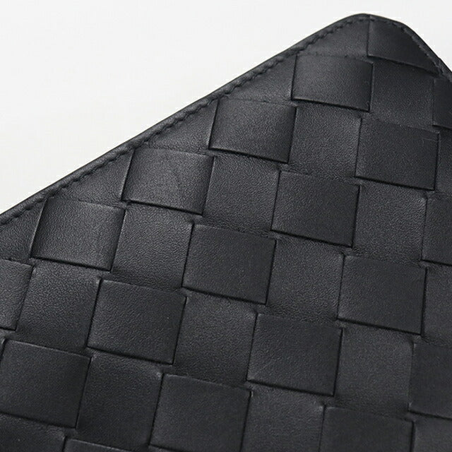 中古 ボッテガ・ヴェネタ 長財布ラウンドファスナー メンズ ブランド BOTTEGA VENETA イントレチャート 814838 ブラック USDBO113975011