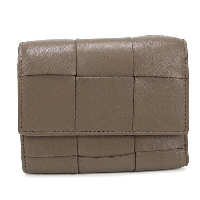 中古 ボッテガ・ヴェネタ 三つ折り財布 三折財布 レディース ブランド BOTTEGA VENETA カセット ファスナーウォレット 814686 ブラウン USDBO113993011