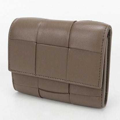 中古 ボッテガ・ヴェネタ 三つ折り財布 三折財布 レディース ブランド BOTTEGA VENETA カセット ファスナーウォレット 814686 ブラウン USDBO113993011
