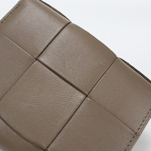中古 ボッテガ・ヴェネタ 三つ折り財布 三折財布 レディース ブランド BOTTEGA VENETA カセット ファスナーウォレット 814686 ブラウン USDBO113993011