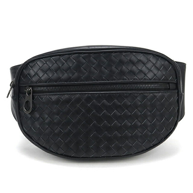 中古 ボッテガ・ヴェネタ ボディバッグ メンズ ブランド BOTTEGA VENETA イントレチャート ベルトバッグ ブラック USDBO114160011