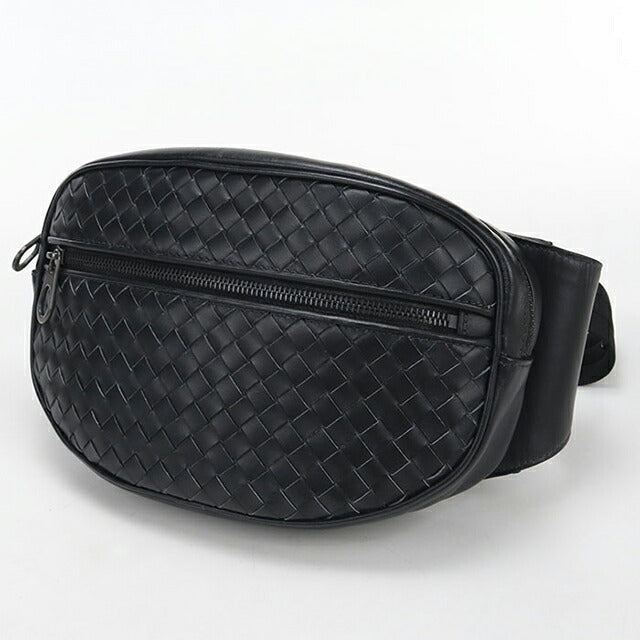 中古 ボッテガ・ヴェネタ ボディバッグ メンズ ブランド BOTTEGA VENETA イントレチャート ベルトバッグ ブラック USDBO114160011