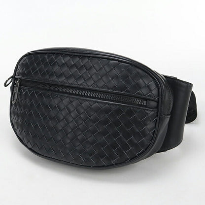 中古 ボッテガ・ヴェネタ ボディバッグ メンズ ブランド BOTTEGA VENETA イントレチャート ベルトバッグ ブラック USDBO114160011