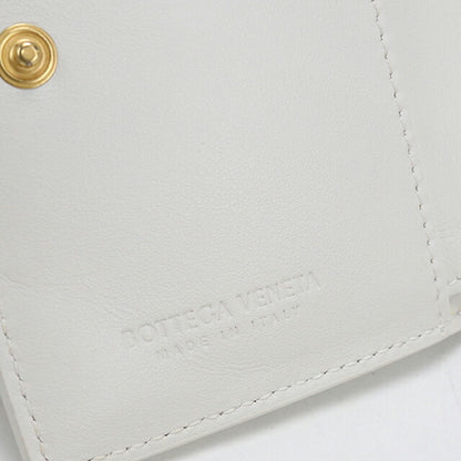 中古 ボッテガ・ヴェネタ 二つ折り財布 二折財布 レディース ブランド BOTTEGA VENETA カセット スモール ウォレット 742698 ホワイト USDBO114178011