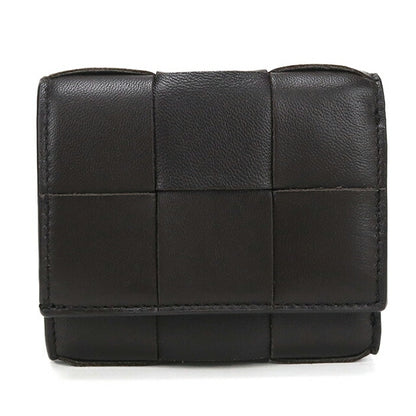 中古 ボッテガ・ヴェネタ 三つ折り財布 三折財布 レディース ブランド BOTTEGA VENETA カセット ファスナーウォレット ブラウン USDBO114456011