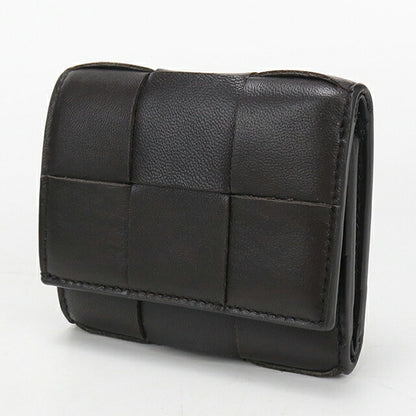 中古 ボッテガ・ヴェネタ 三つ折り財布 三折財布 レディース ブランド BOTTEGA VENETA カセット ファスナーウォレット ブラウン USDBO114456011
