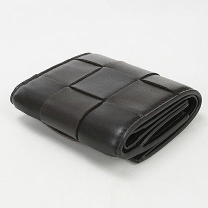 中古 ボッテガ・ヴェネタ 三つ折り財布 三折財布 レディース ブランド BOTTEGA VENETA カセット ファスナーウォレット ブラウン USDBO114456011