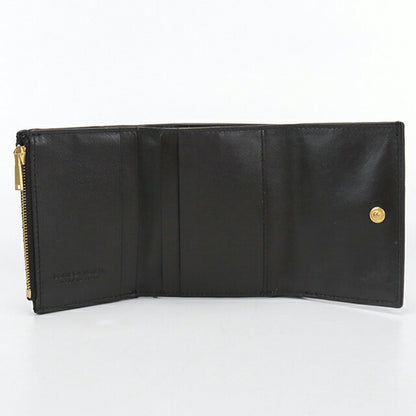 中古 ボッテガ・ヴェネタ 三つ折り財布 三折財布 レディース ブランド BOTTEGA VENETA カセット ファスナーウォレット ブラウン USDBO114456011