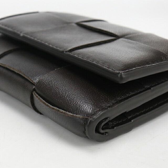 中古 ボッテガ・ヴェネタ 三つ折り財布 三折財布 レディース ブランド BOTTEGA VENETA カセット ファスナーウォレット ブラウン USDBO114456011
