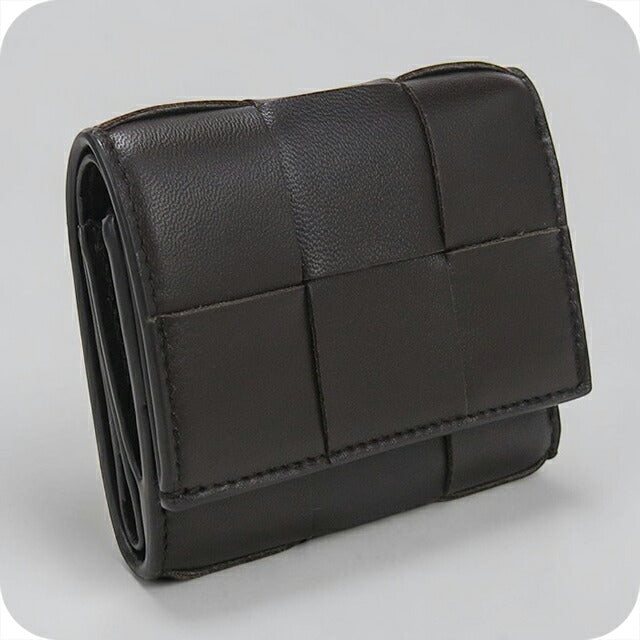 中古 ボッテガ・ヴェネタ 三つ折り財布 三折財布 レディース ブランド BOTTEGA VENETA カセット ファスナーウォレット ブラウン USDBO114456011