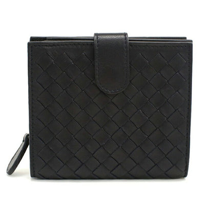 中古 ボッテガ・ヴェネタ 二つ折り財布 二折財布 メンズ ブランド BOTTEGA VENETA イントレチャート 121059 ブラック USDBO114714011