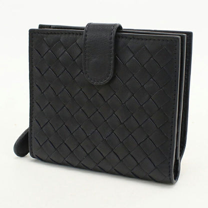 中古 ボッテガ・ヴェネタ 二つ折り財布 二折財布 メンズ ブランド BOTTEGA VENETA イントレチャート 121059 ブラック USDBO114714011