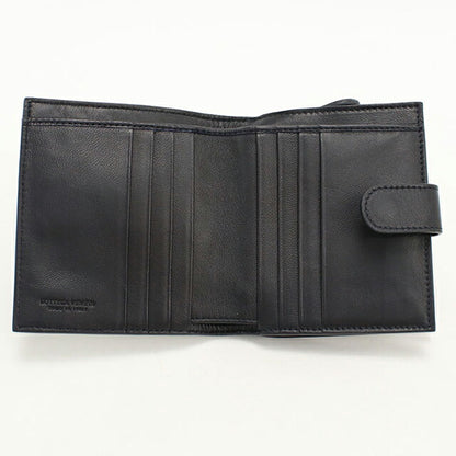 中古 ボッテガ・ヴェネタ 二つ折り財布 二折財布 メンズ ブランド BOTTEGA VENETA イントレチャート 121059 ブラック USDBO114714011