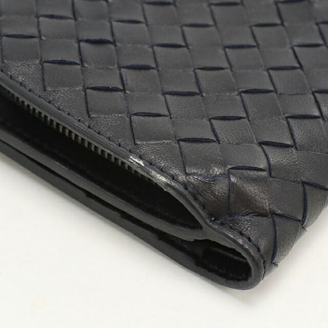 中古 ボッテガ・ヴェネタ 二つ折り財布 二折財布 メンズ ブランド BOTTEGA VENETA イントレチャート 121059 ブラック USDBO114714011