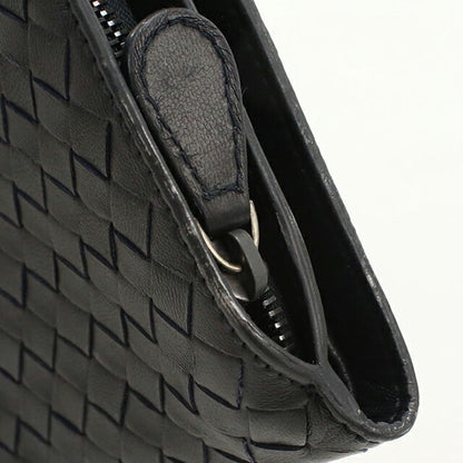 中古 ボッテガ・ヴェネタ 二つ折り財布 二折財布 メンズ ブランド BOTTEGA VENETA イントレチャート 121059 ブラック USDBO114714011