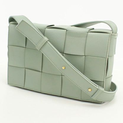中古 ボッテガ・ヴェネタ 斜め掛け ショルダーバッグ レディース ブランド BOTTEGA VENETA マキシイントレチャート レザー グリーン USDBO114910011