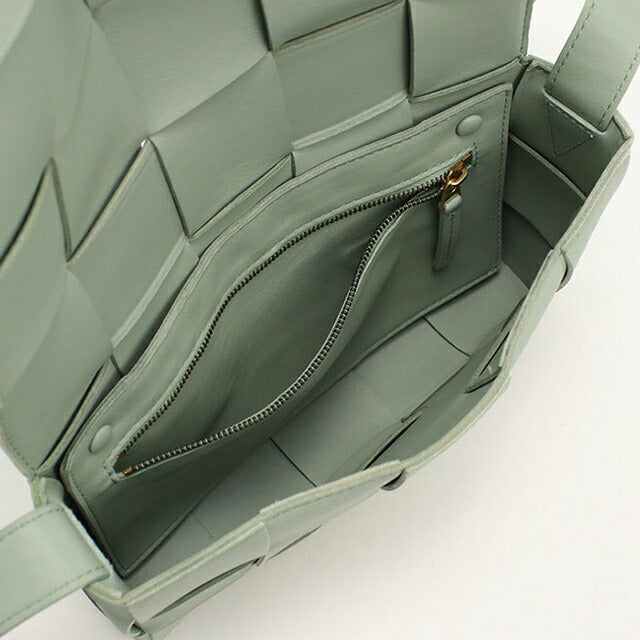 中古 ボッテガ・ヴェネタ 斜め掛け ショルダーバッグ レディース ブランド BOTTEGA VENETA マキシイントレチャート レザー グリーン USDBO114910011