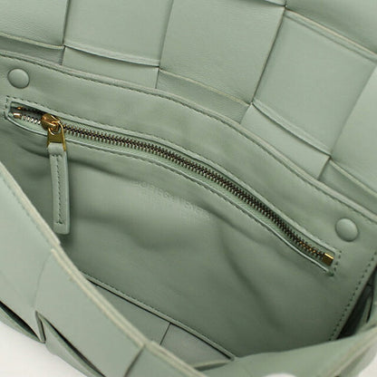 中古 ボッテガ・ヴェネタ 斜め掛け ショルダーバッグ レディース ブランド BOTTEGA VENETA マキシイントレチャート レザー グリーン USDBO114910011